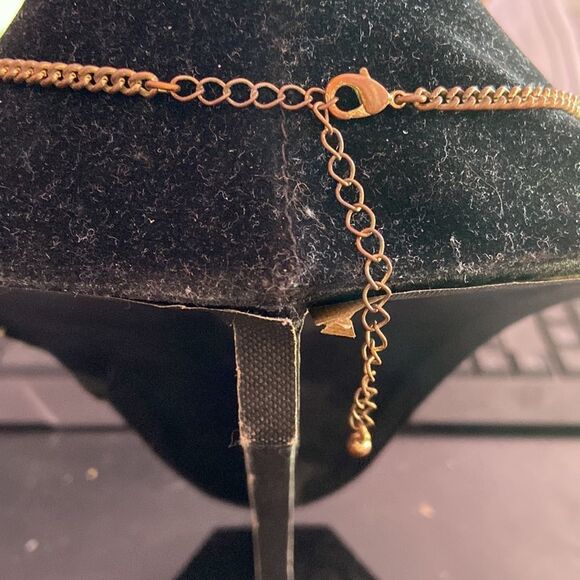 Vintage Statement Necklace Orange Gold Flower Bold Costume Jewelry Retro Chic - Picture 2 of 3